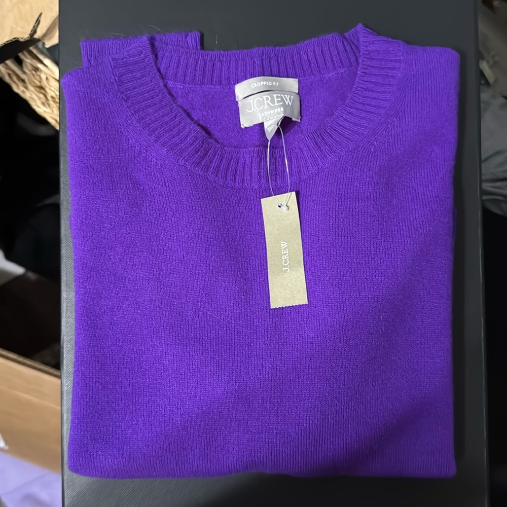 NWT JCrew Cropped Cashmere Sweater